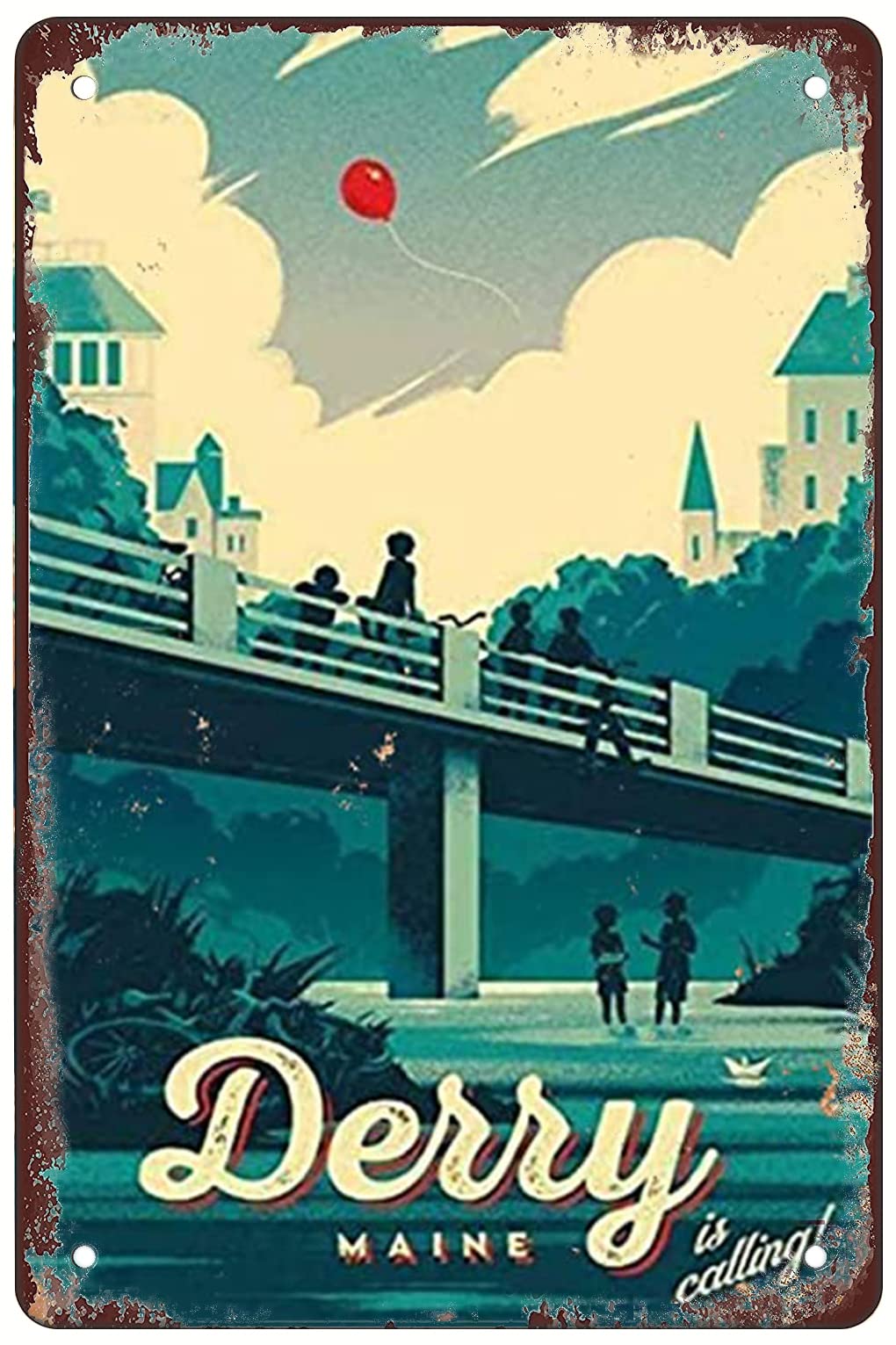 Derry Maine Funny Coffee Metal Tin Sign For Home Office Coffee Bar Decor 8x12inch