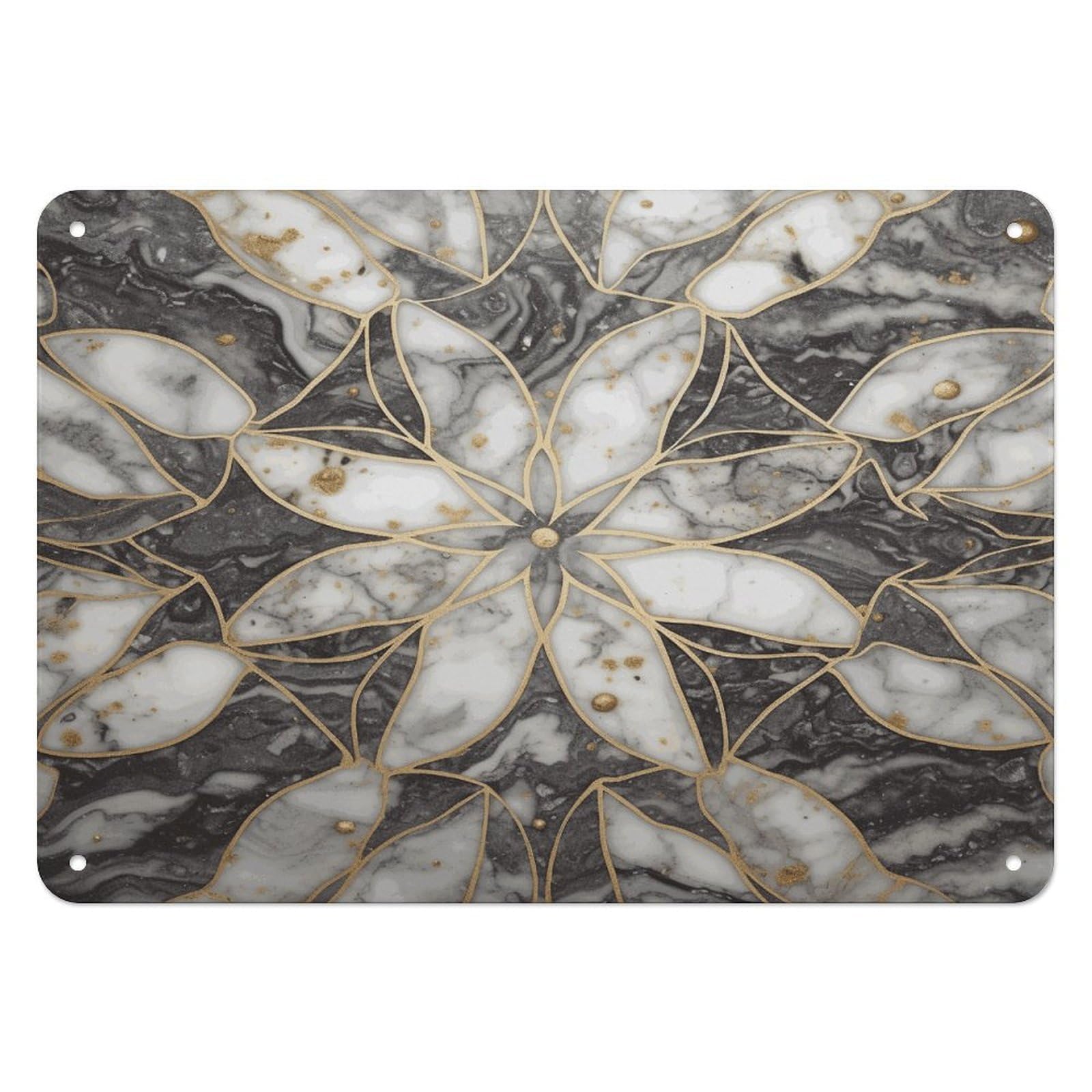 Fekiloot Style Oriental Marble Stone Wall Decor Iron Painting Metal Sign