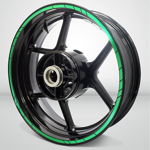 Stickman Vinilos Reflectantes Verde Velocidad Borde Exterior Raya Compatible con Kawasaki Versys 650