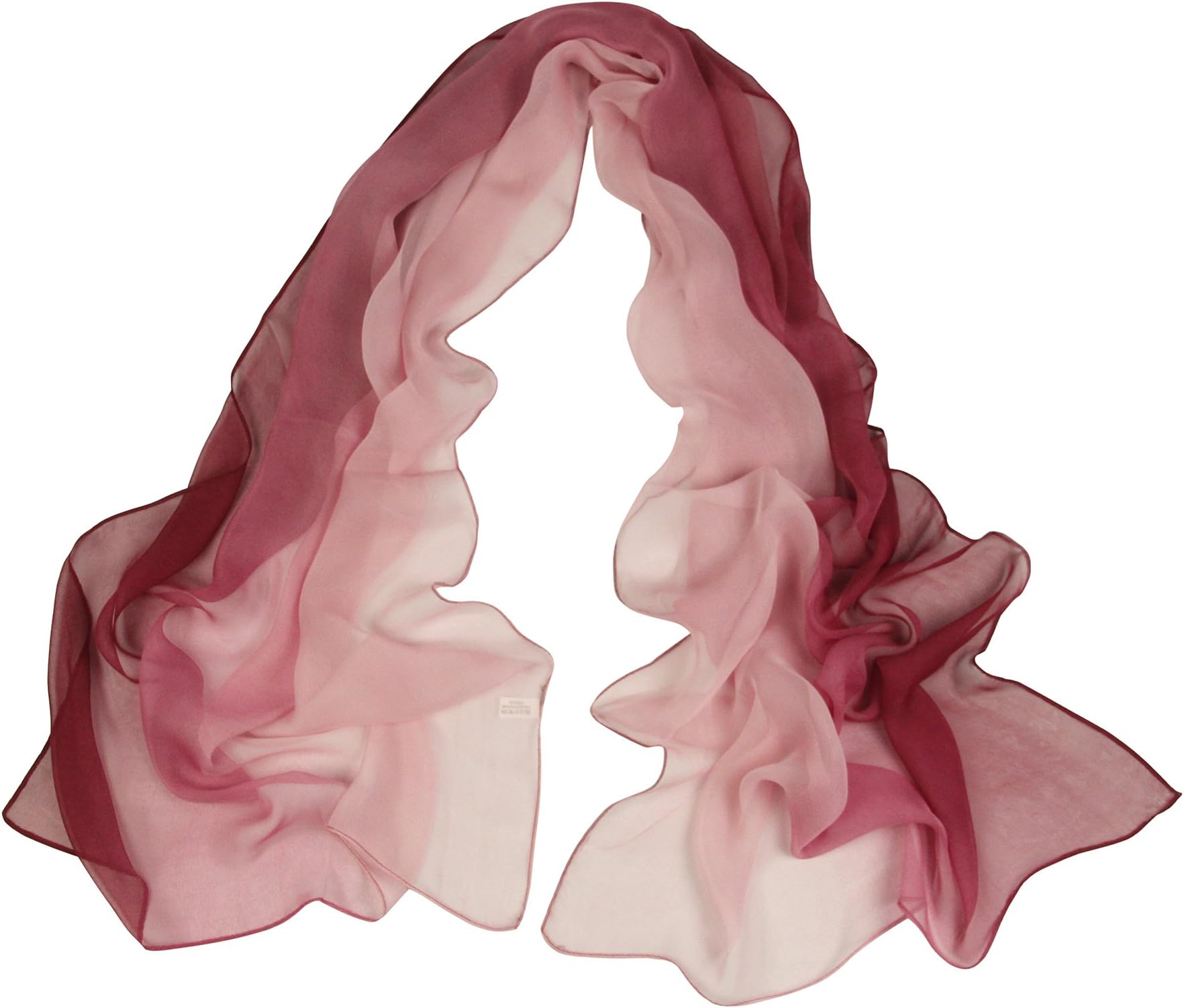 Long Chiffon Sheer Scarf Gradient Shaded Colors Lightweight Scarf For Womens
