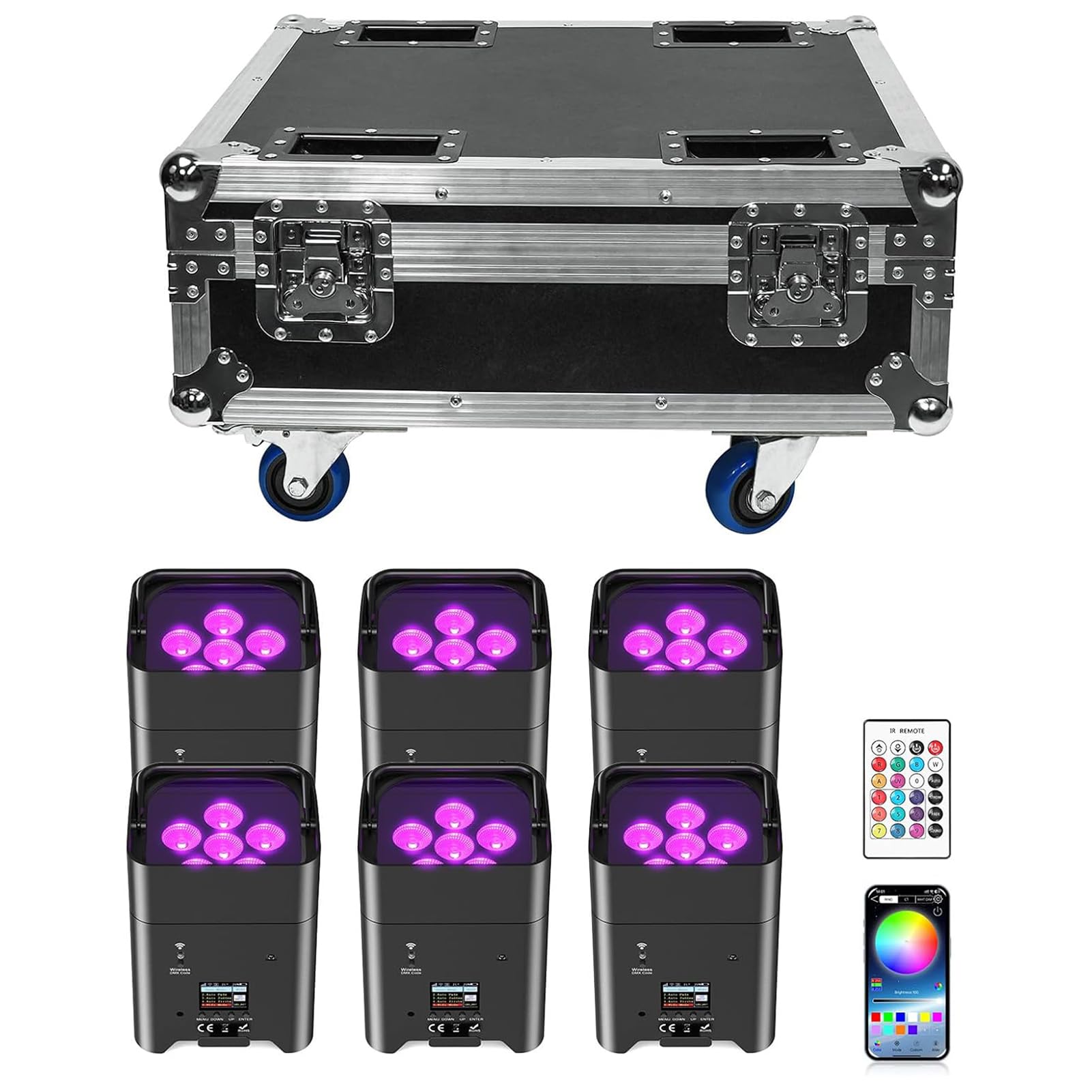 Snapklik.com : ZEMOJ 6LED Rechargeable Battery Powered Stage Lights