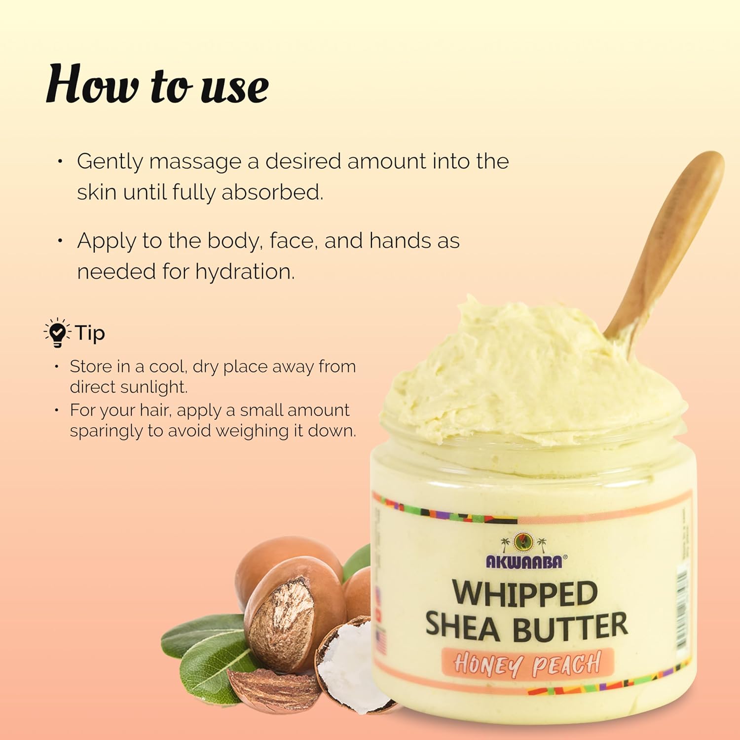 AKWAABA Whipped Shea Butter (Sweet Mango) – Nourishes & Moisturizes | Made with Shea Butter | No Dyes & Parabens | 12 oz / 340 g - Image 7