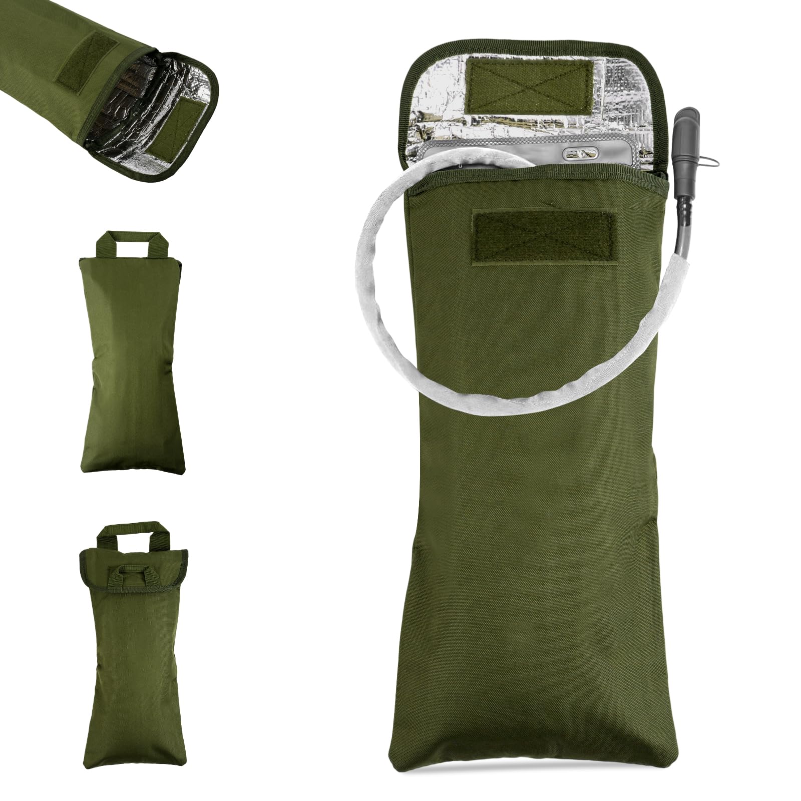 Water Bladder Insulator Bag, Black Oxford Cloth Hydration Insulation Sleeve Cover Cooler Accessories 2L Protective Bag Keep Cold (Green, No Bladder Included) โ image 1