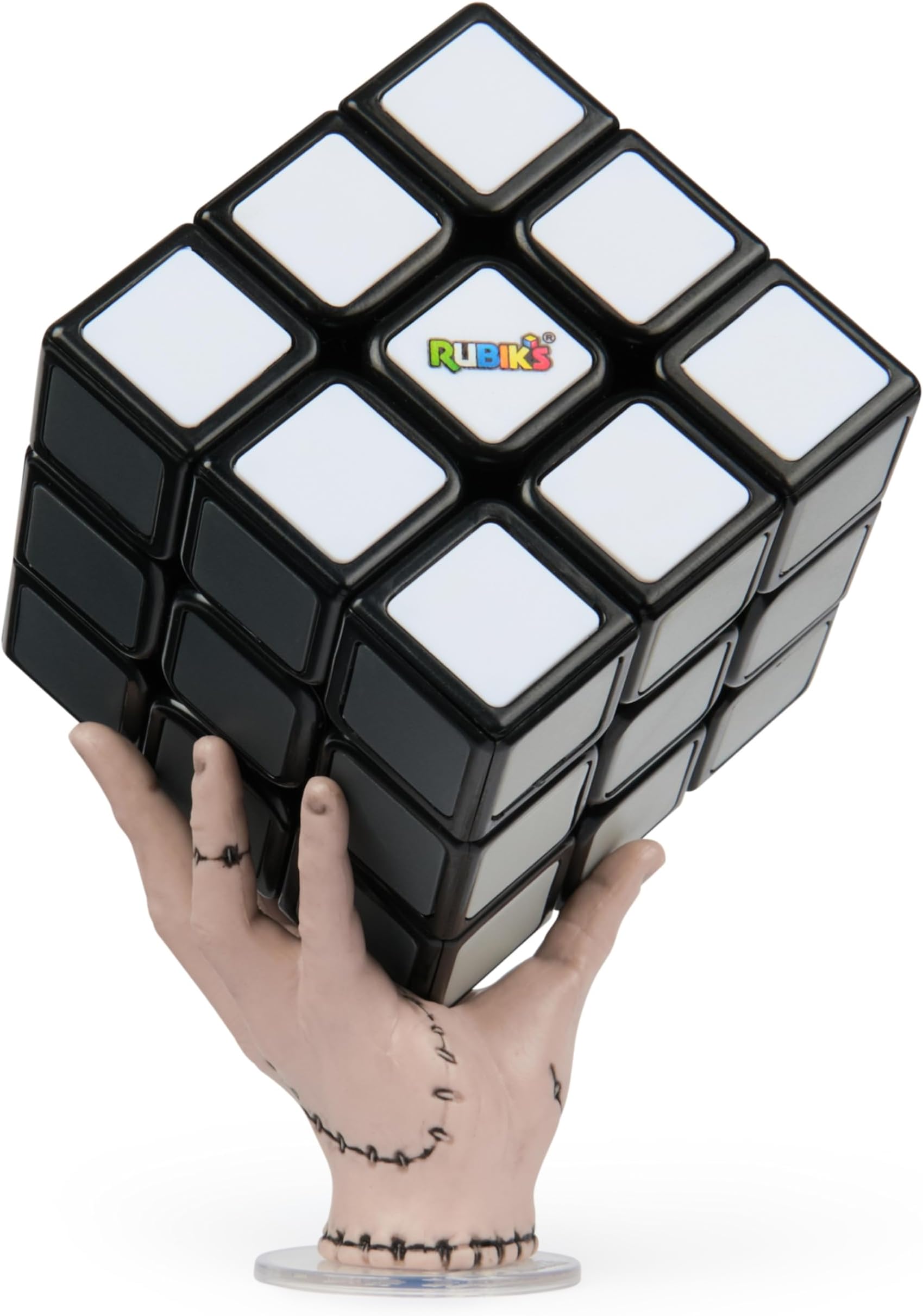 Rubik’s Cube Greyscale Wednesday Cube From the Hit TV Series Wednesday, Problem-Solving Challenging Brain Teaser Fidget Toy, Adults & Kids Aged 8+