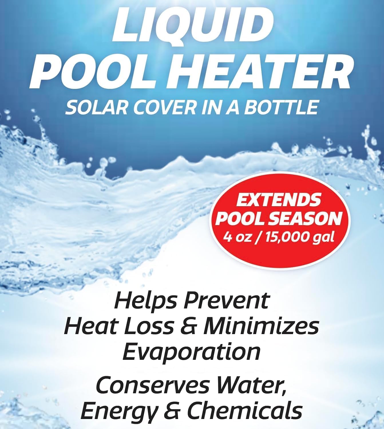 SpaChoice 1-Quart 2-Pack Premium Liquid Pool Heater Solar Cover in a Bottle, Liquid Solar Blanket for Pool, Made in USA