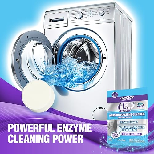 Miniatura 3 de iFLO Tabletas limpiadoras de lavadoras potentes tabletas de limpieza y desodorizantes para carga frontal, carga superior y limpiador de lavadora de