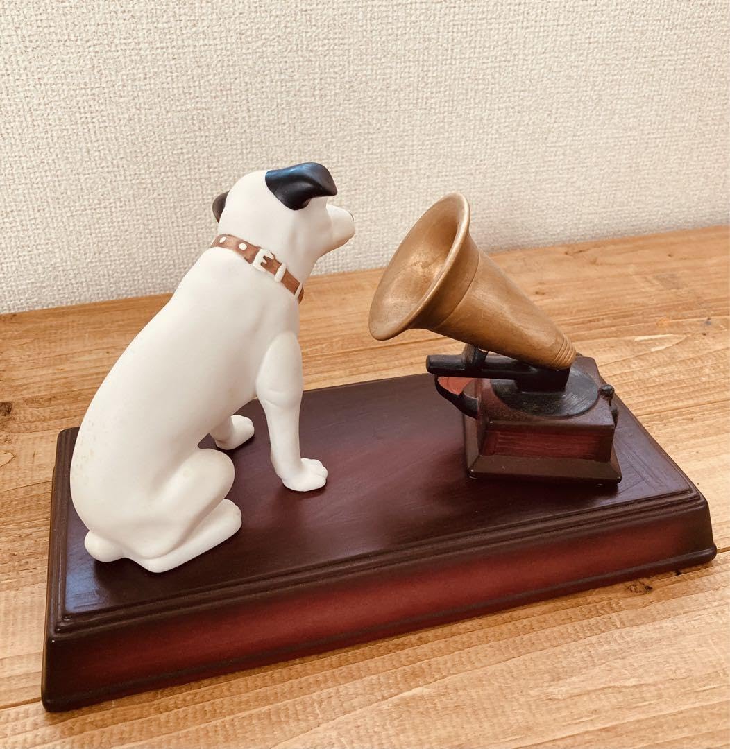 JG00480 ビクター犬 置物 台座付き レトロ victor.