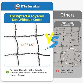 Pickleball Replacement Net 22ft x 3ft for Indoor or Outdoor Fits for Most Free-Standing Pickle Ball Frame, Pickleball Net Only