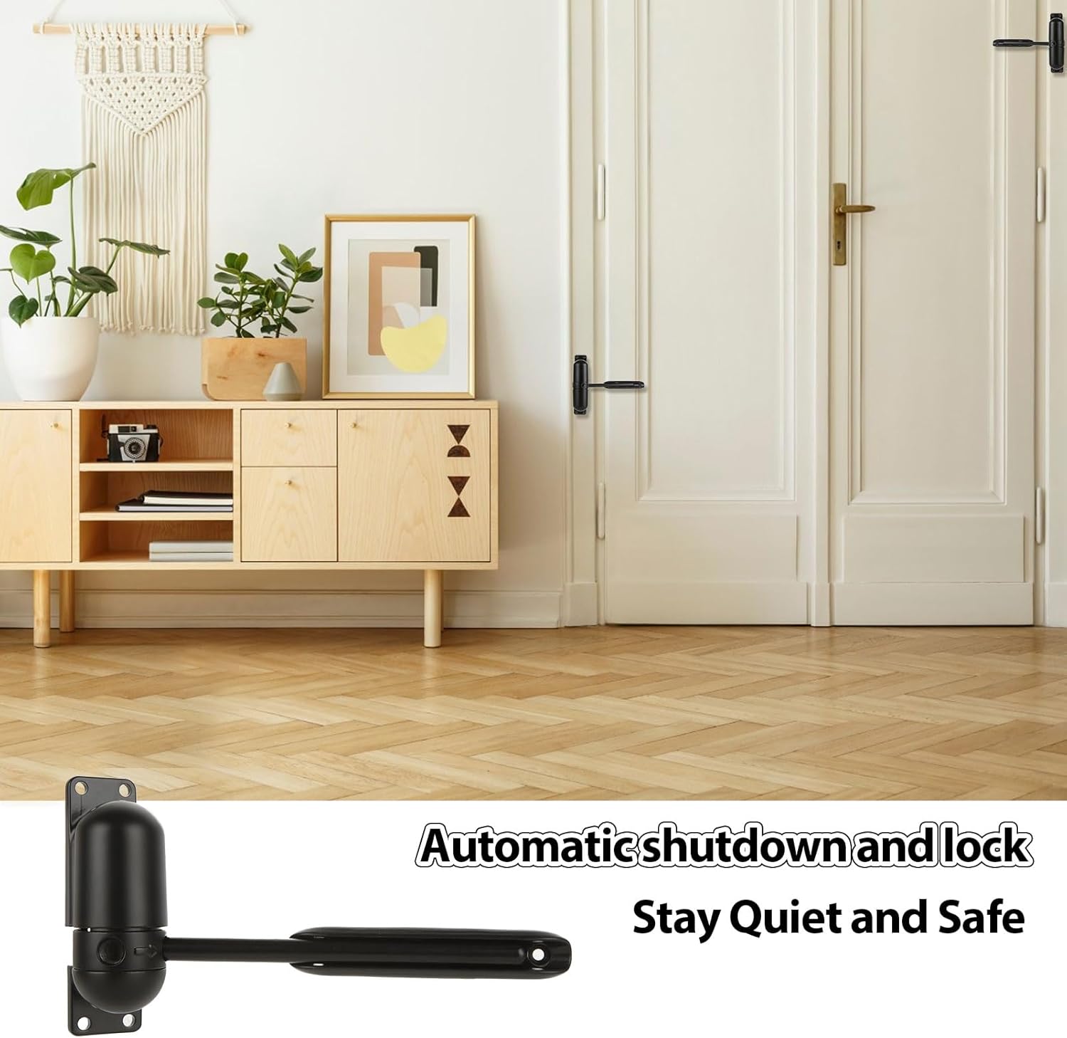 2PCS Automatic Door Closer，Safety Spring Door Closer, Adjustable Soft Door Closer, Easy to Install to Convert Hinged Doors, Black Auto Door Closers for Home