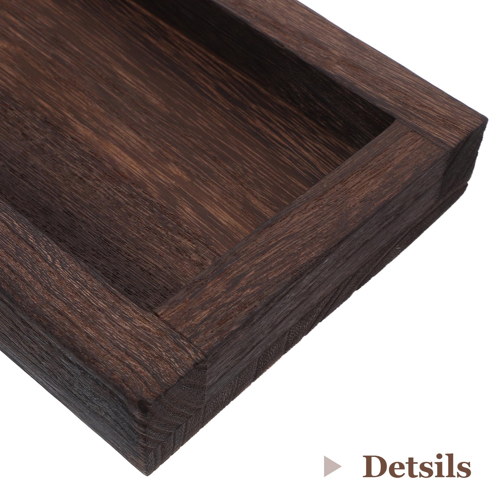 Bandeja Decorativa de Madera para Velas, Rectangular, Café | Acabado Rústico y Estilo Farmhouse, Base Estable, para Encimera de Cocina y Centros de Mesa