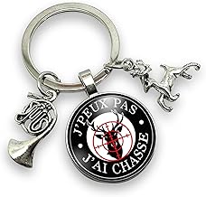 Hunter's Gift, Key Ring for Hunting "I Can't Have a Hunt" with Hunting Horn and Deer Charms – Original Gift Idea for Hunters – Creation