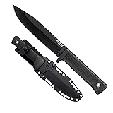 COLD STEEL SRK 6' SK-5 Clip Point Razor-Sharp Blade 4.75' Durable Kray-Ex Handle Tactical Fixed Blade Knife w/Secure-Ex Sheath Black 6' Boxed