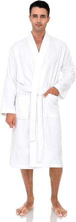 TowelSelections Mens Robe 100% Cotton Terry Cloth Towel Bathrobe Calf Length Shower Bath Robe for Men