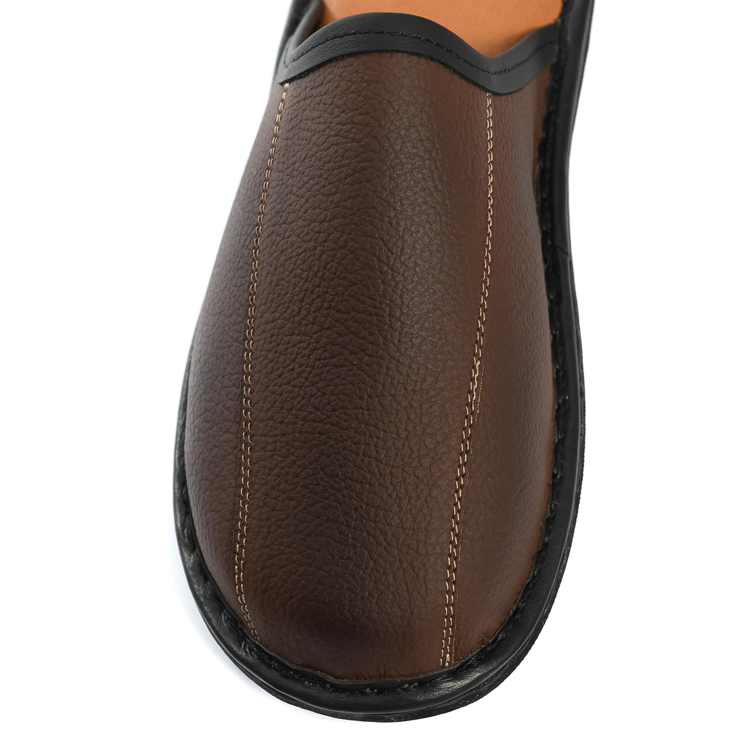 Chaussons en cuir pour homme - Pantoufles faites à la main avec semelle antidérapante, confortables et robustes, tailles 41-47