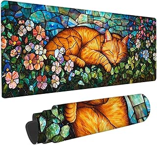 大型 ゲーミング マウスパッド 60x30cm マウスパッド 橘猫 花卉 拡張 キーボードパッド 防水 滑り止めゴム底 滑り止め デスクマット おしゃれ キーボードパッド マウス対応 耐洗い表面 快適操作性 ゲーム 仕事 ホーム用 オフィス 女性へのプレゼント v-446
