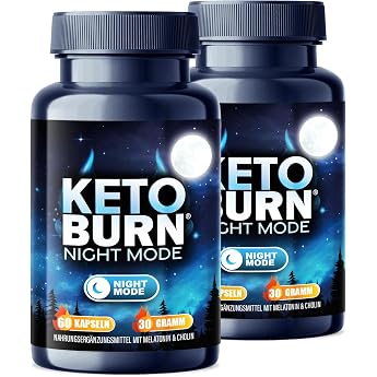 Keto Burn Night Mode Capsules Pack of 2 with 0.5 mg Melatonin & Choline Metabolism Formula Extremely Fast & Finally Improved Formula for the Night for Women + Men