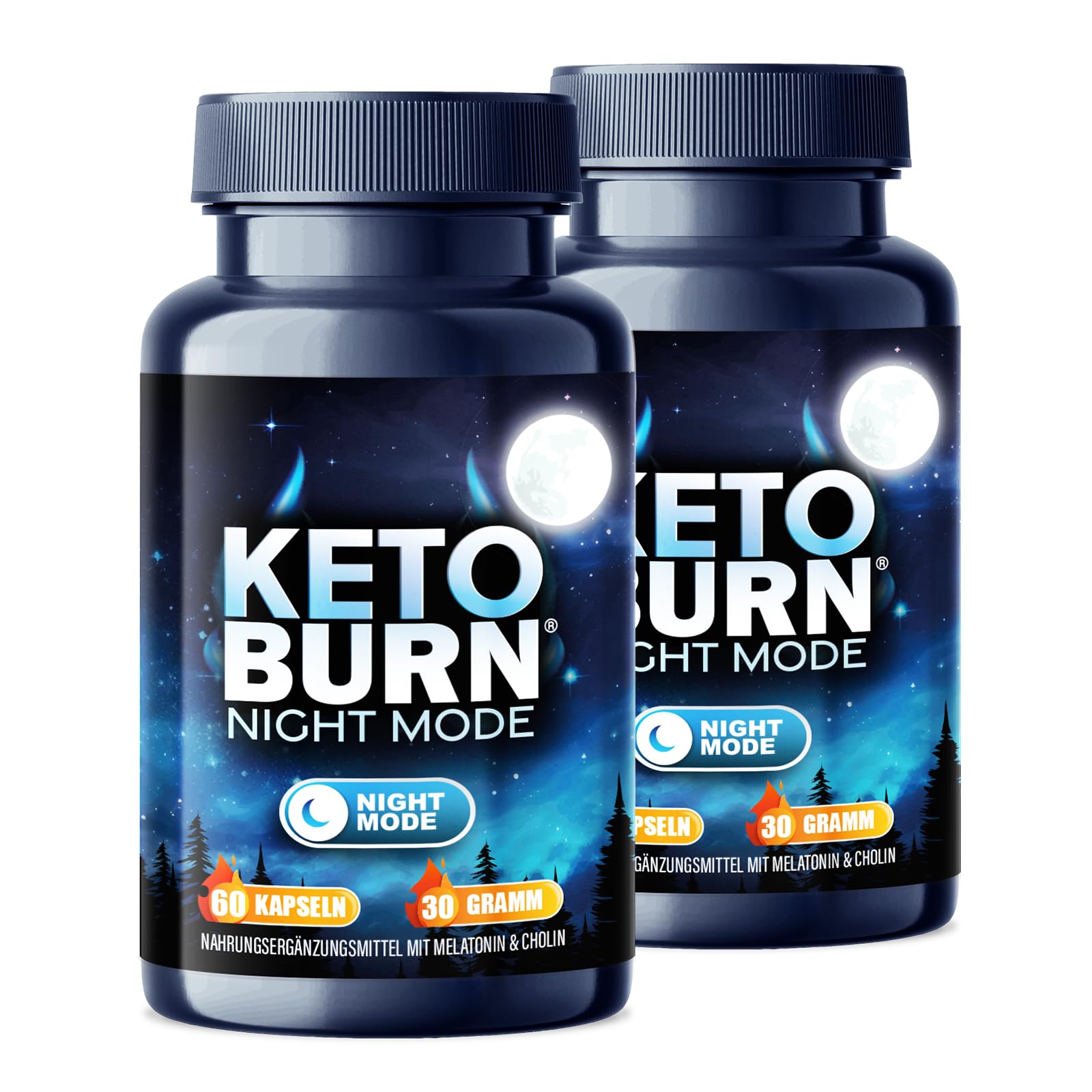 NEU: KETO BURN® Night Mode Kapseln 2er Packung mit 0,5 mg Melatonin & Cholin, Stoffwechsel Rezeptur extrem - schnell & endlich - verbesserte Formel für die Nacht, für Frauen + Männer