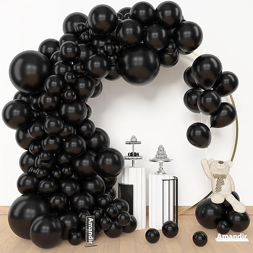 Miniatura 18 de Amandir Kit de arco de guirnalda de globos azul polvoriento, 153 piezas, diferentes tamaños de 18, 12, 10, 5 pulgadas, globos de látex azul blanco