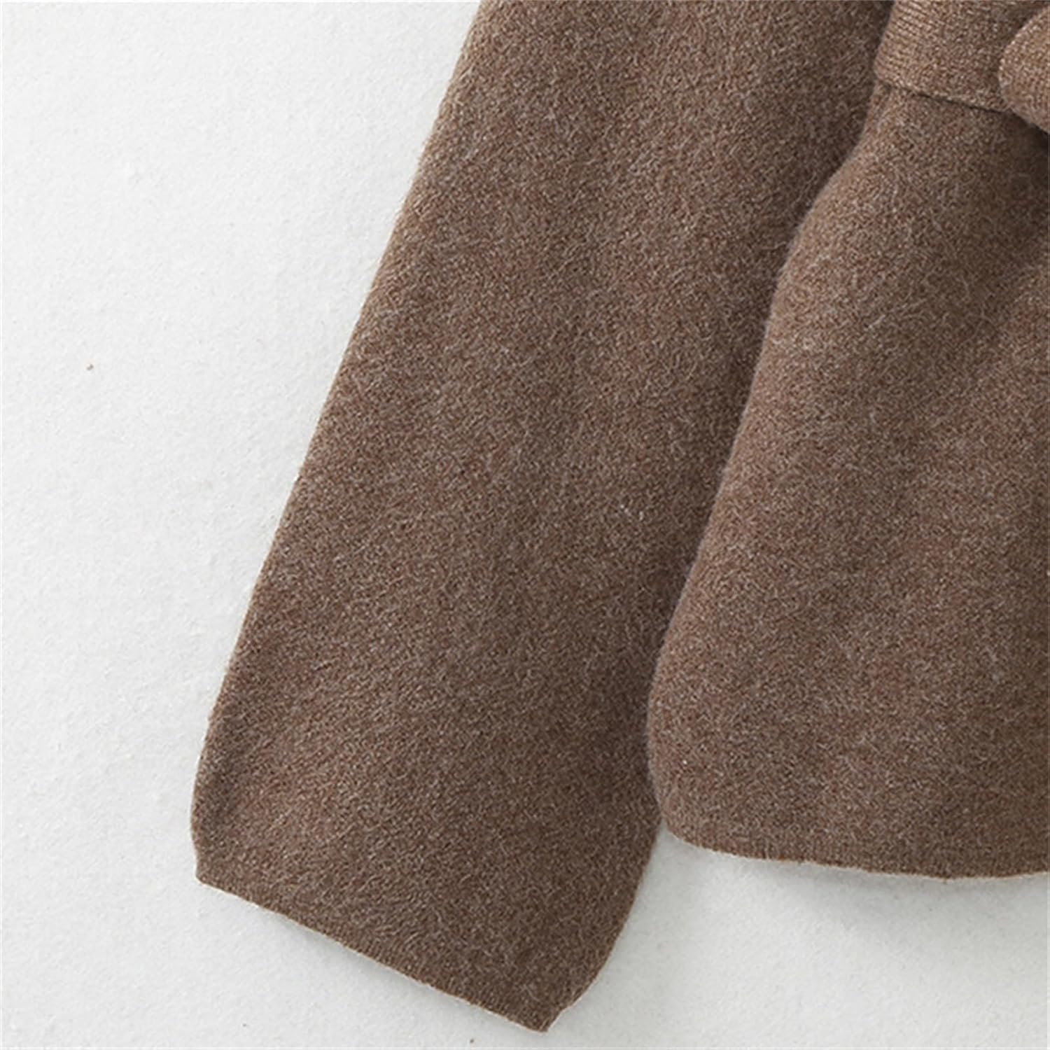 HOULENGS Women's Casual V Neck Belted Wrap Cardigan Sweaters Open Front Long Sleeve Chunky Knit Sweater Coat - Image 2