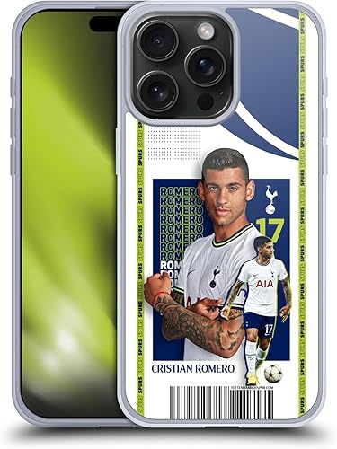 Head Case Designs Officially Licensed Tottenham Hotspur F.C. Cristian Romero 202223 First Team Soft Gel Case Compatible with Apple iPhone 15 Pro Max
