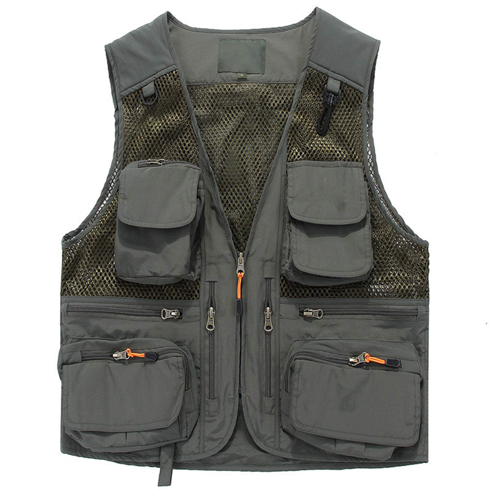 Hommes Gilet de PêChe Multi Poche Gilet PêChe en Plein Air Camping VêTements D'ExtéRieur sans Manches Voyage Photographie RandonnéE Gilet,Vert,3XL
