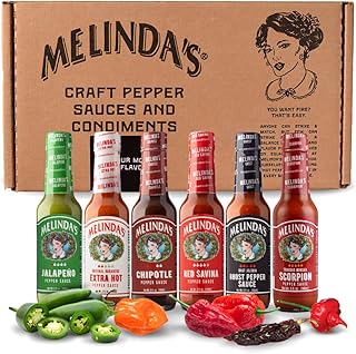 Pepper Sauce Challenge Collection - Extra Spicy Gourmet Hot Sauce Gift Set with Variety of Chile Peppers - Includes Jalapeño, Extra Hot Habanero, Chipotle, Red Savina, Ghost, Scorpion- 5 oz
