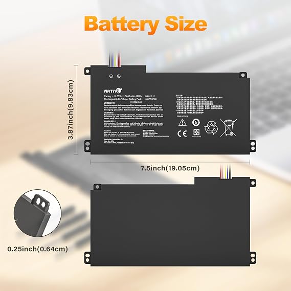 B31N1912 C31N1912 Replacement Laptop Battery for ASUS VivoBook E410 E410MA E410M L410MA E410KA F414MA E510 E510M E510MA E510KA R522MA F414MA-EK1890WS L510MA-WB04,11.55V 42Wh
