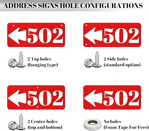 Vista 216 de Placa de dirección de metal personalizada, letreros de números para placa de pared de casa, letrero de dirección de nombre de calle, números de casa