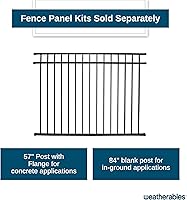 Vista 6 de Kit de Panel de Cerca de Aluminio Cypress de Weatherables – Kit de bricolaje para cercas de patio trasero y jardín, hecho con aluminio
