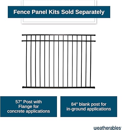 Miniatura 6 de Kit de Panel de Cerca de Aluminio Cypress de Weatherables  Kit de bricolaje para cercas de patio trasero y jardín, hecho con aluminio con