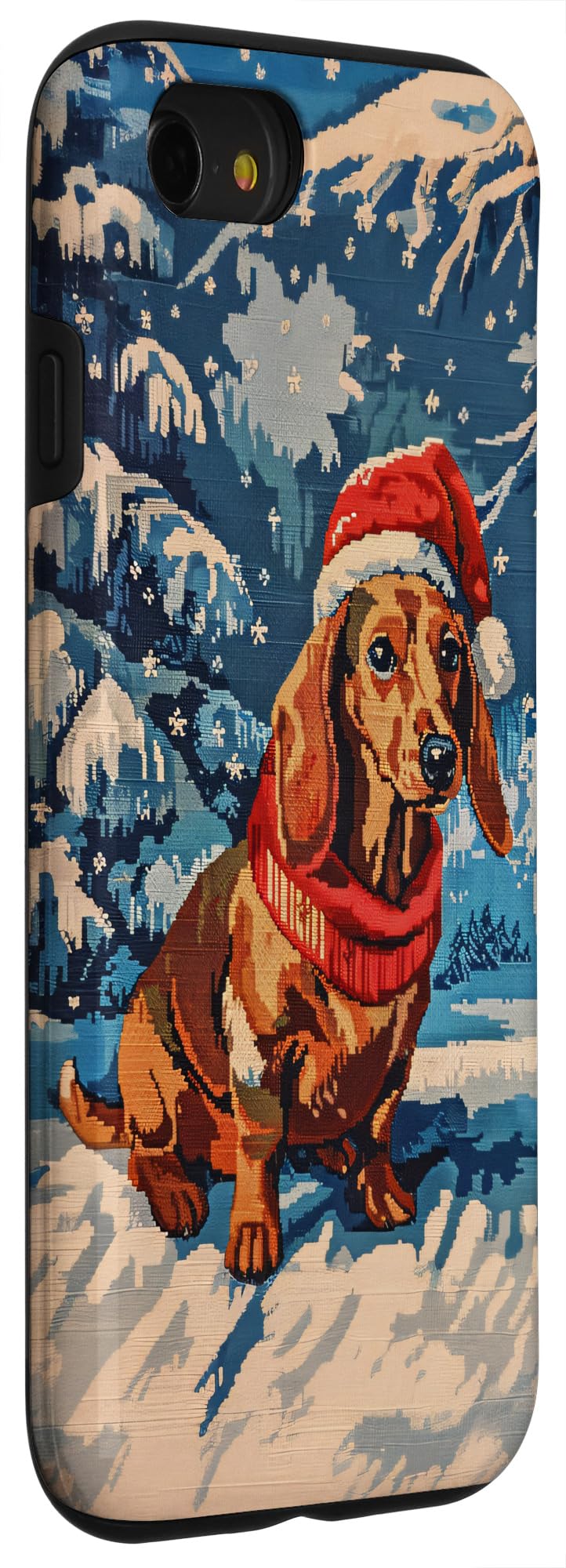 iPhone SE (2020) / 7 / 8 Funny Dachshund Dog Christmas Tree Snow Merry Xmas Mom Dad Case - Image 3