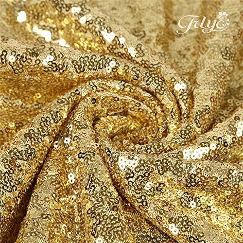 Trlyc Gold Sequin Backdrop Background 4X7Ft Sparkle Gold Photography Backdrop Photo Background For Wedding Party Baby Shower Christmas #TOP4
