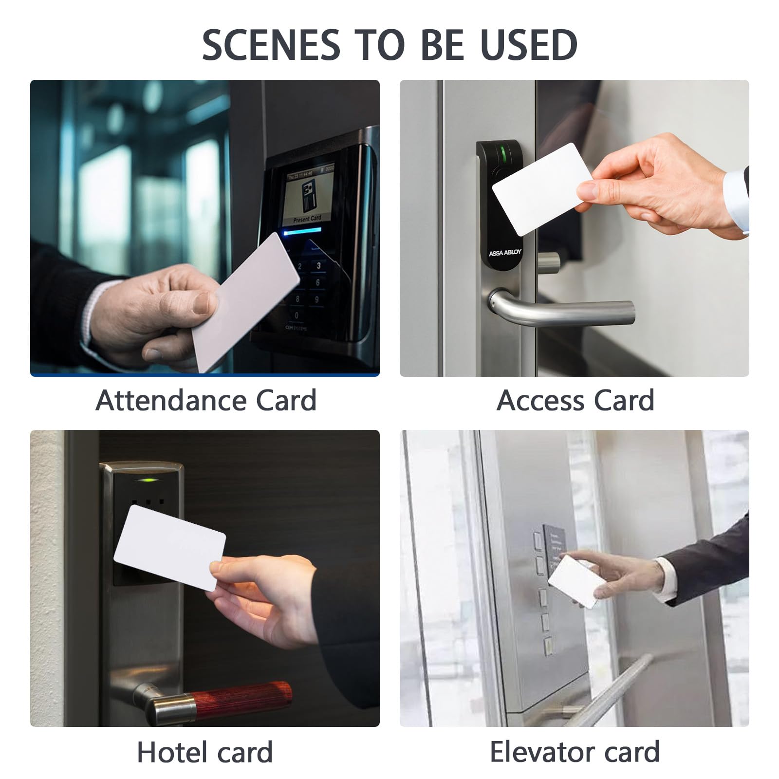 Carte RFID NFC 200pcs, UID IC Carte RFID Programmable 13.56MHz Cartes plastiques vierges PVC 1K RFID Card Interchangeable pour Système de sécurité de contrôle d'accès(Carte UID M1)