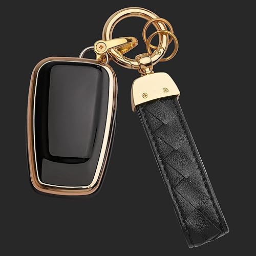 Miniatura 7 de Compatible con funda para llavero Toyota con llavero de TPU suave funda protectora para llave para Highlander RAV4 Camry 2018-2022, Negro -