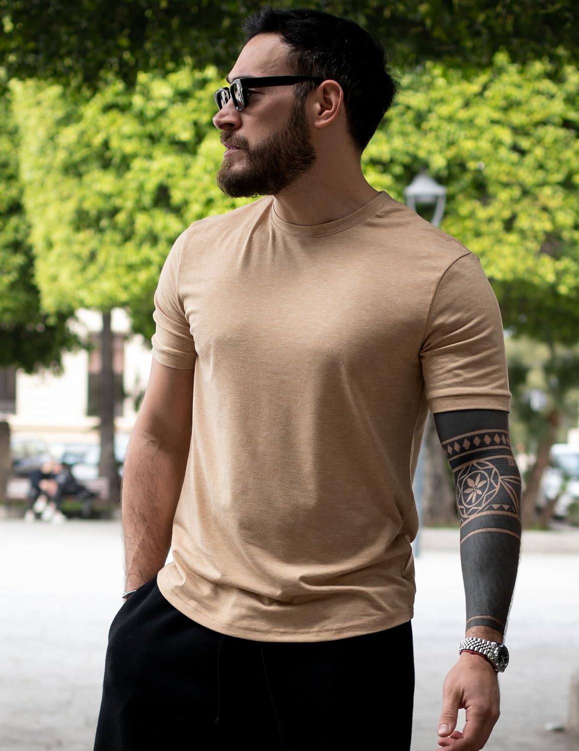 COOFANDY Mens T-Shirts Summer Crew Neck Casual T Shirts Plain Short Sleeve Shirts Basic Tees