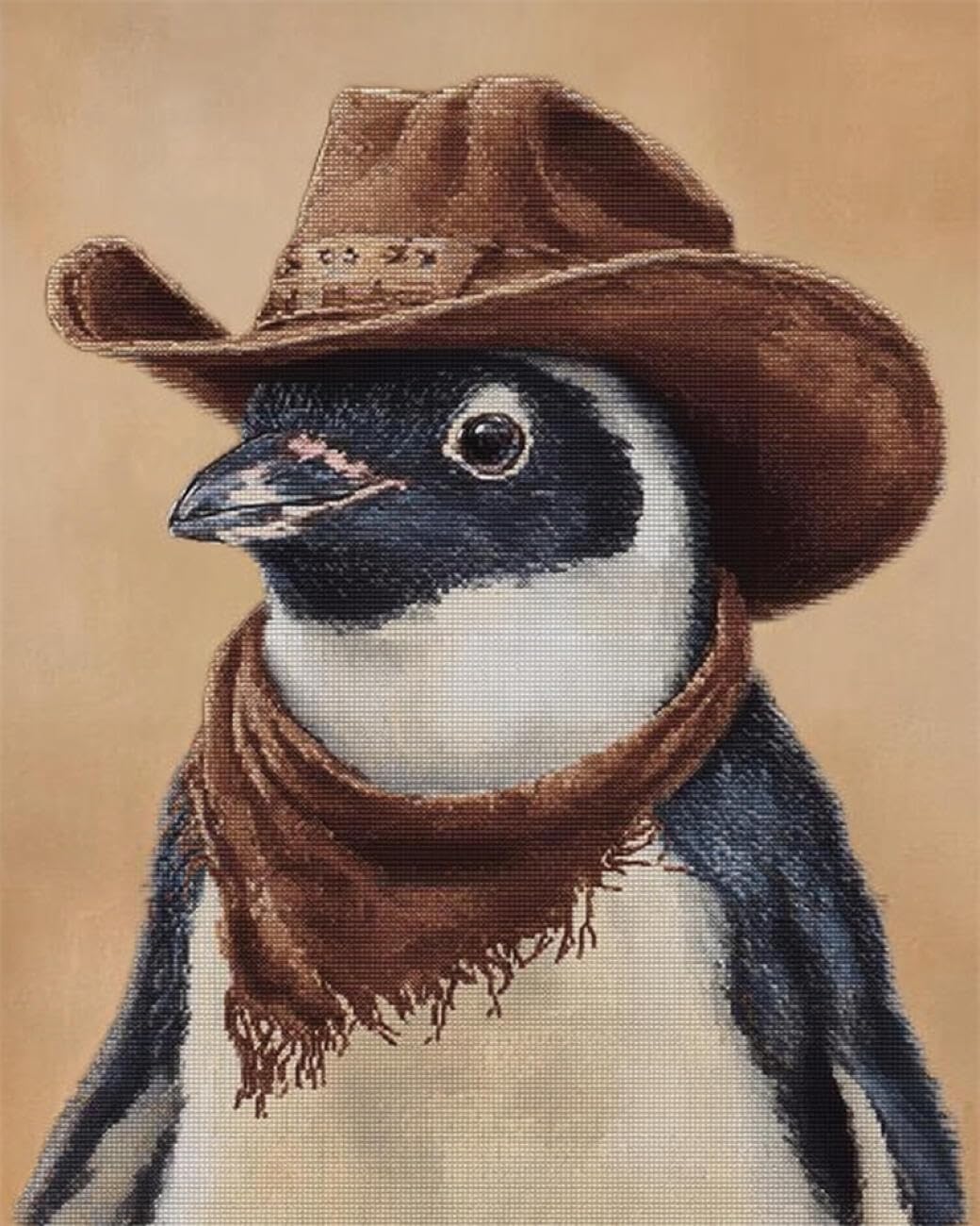 AMBATTERY Animal Tapestry Kit Cartoon Penguin Cross Stitch Rug Making Kit，Carpet Crochet Kits Embroidery Set Needlework Crafts for Home Decor 21x29in