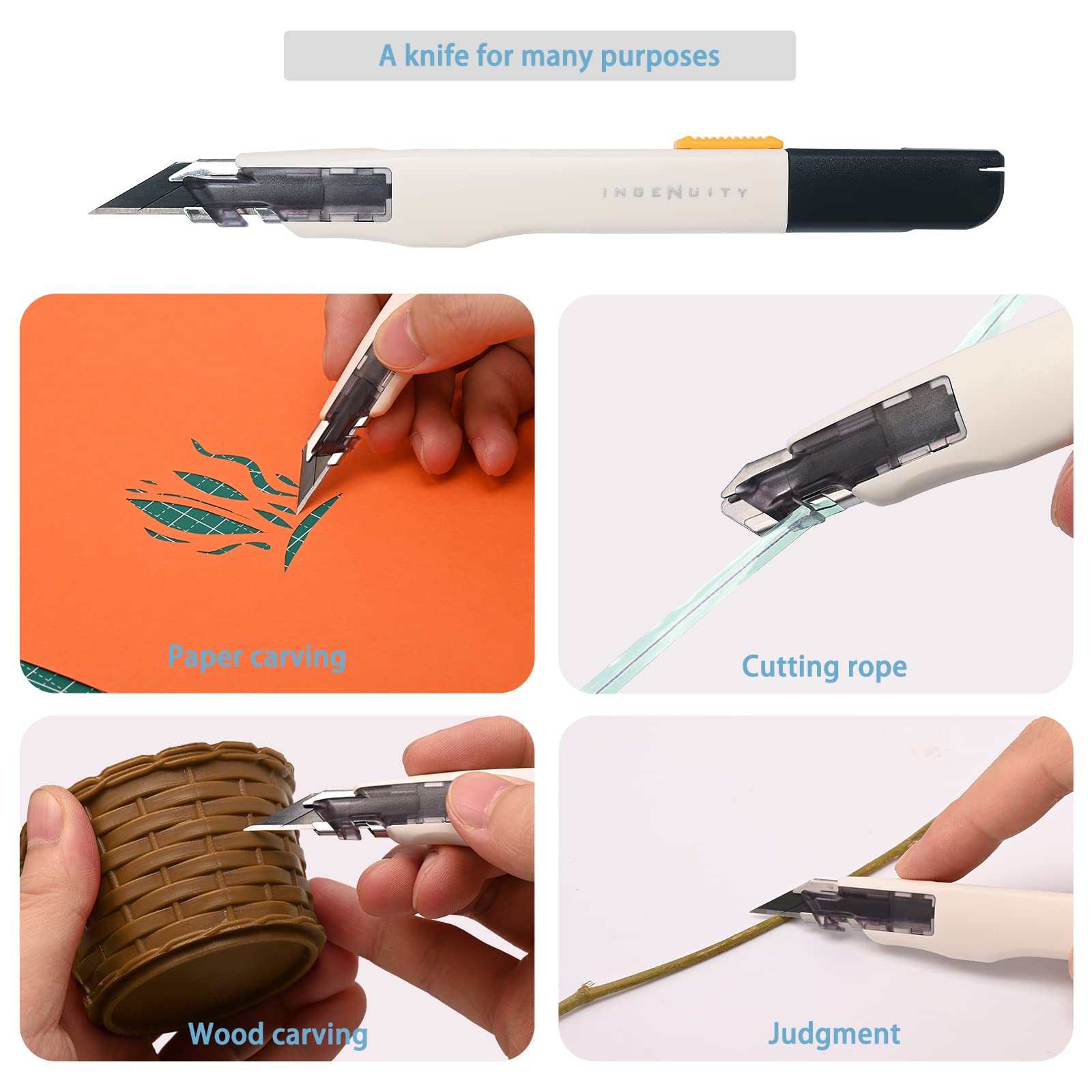 FOSHIO Taglierino di precisione Taglierino Professionale Cutter a 30° per pellicole, carta, artigianato e carta da parati, coltello da intaglio con 10 pezzi Snap-off 30° Lame 9mm