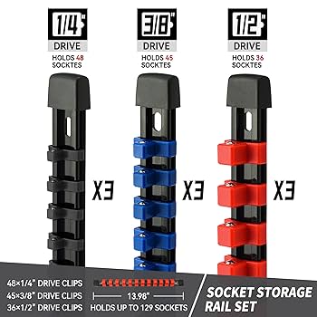 aco♡ Reniteco Socket Organizer Drive ABS Tools - Yellow Socket