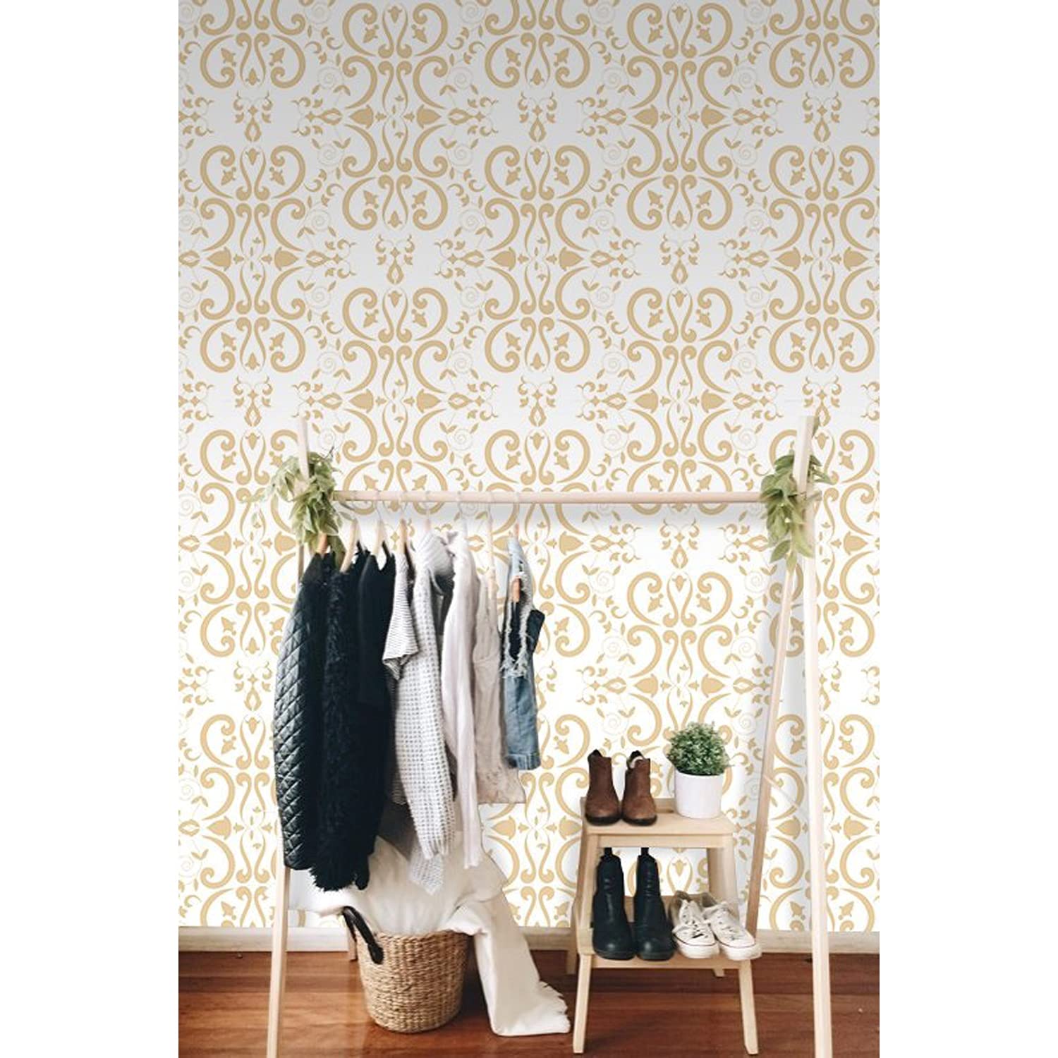 Papier Peint Stickers Muraux Rénovation Facile Sans Colle 208x146 cm Baroque
