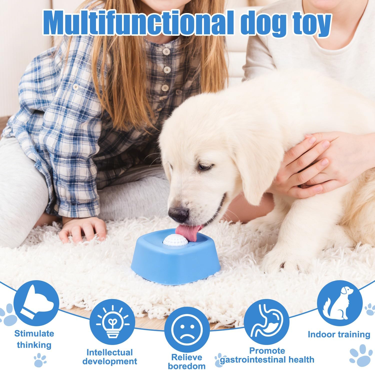 Schleckball Hund, Lick Bowl Leckball für Hunde, Hundelickspielzeug, Slow Feeder Lick Bowl für Hun-de, Hun-de Leckt Futternapf, Leckspielzeug Lick Sphere für Langsam Füttern Flüssige Halbfeuchtes Futte - 4