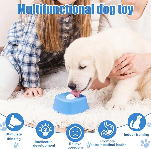 Schleckball Hund, Lick Bowl Leckball für Hunde, Hundelickspielzeug, Slow Feeder Lick Bowl für Hun-de, Hun-de Leckt Futternapf, Leckspielzeug Lick Sphere für Langsam Füttern Flüssige Halbfeuchtes Futte - 4
