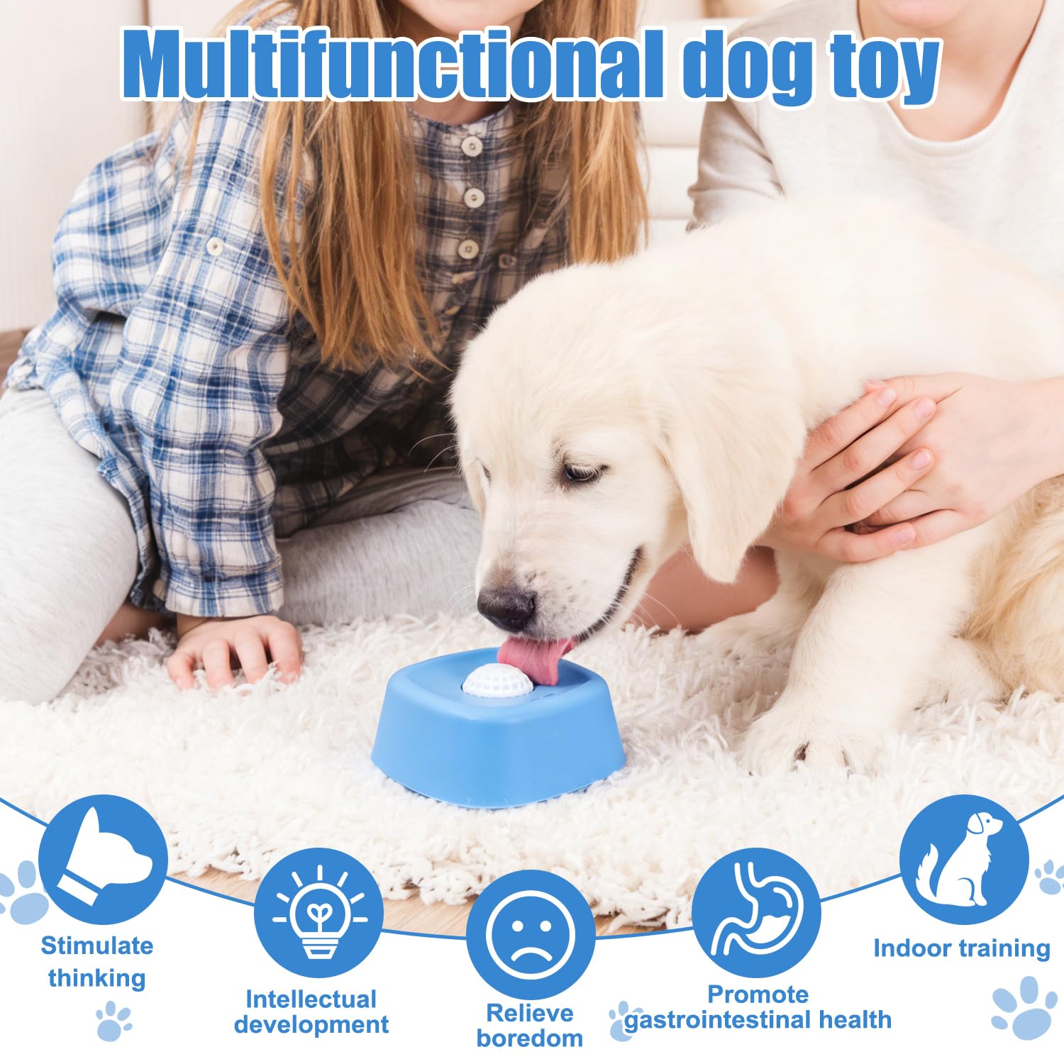 Schleckball Hund, Lick Bowl Leckball für Hunde, Hundelickspielzeug, Slow Feeder Lick Bowl für Hun-de, Hun-de Leckt Futternapf, Leckspielzeug Lick Sphere für Langsam Füttern Flüssige Halbfeuchtes Futte - 5