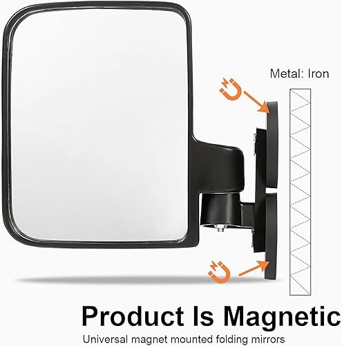 Miniatura 3 de ALLGOOD 1 par de espejos laterales magnéticos universales y fuertes, 114 libras, 2.7 pulgadas, con imán nominal para tractores, tractores,