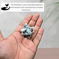 Vista 5 de Amazing Gemstone Cristal de Merkaba de piedra lunar arcoíris, estrella metafísica de Merkaba de 1 pulgada para meditación, cristal de tetraedro