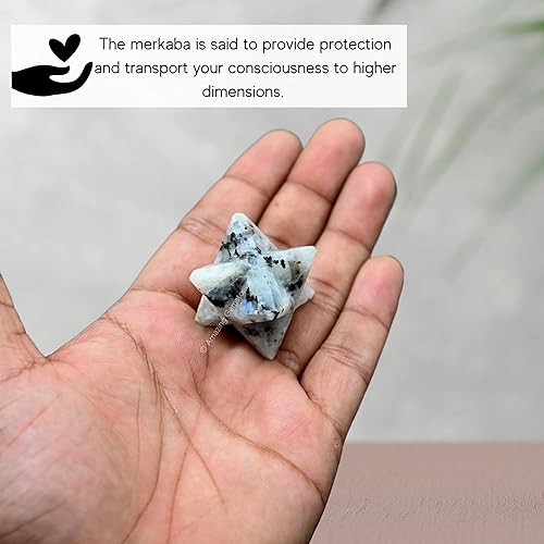 Miniatura 100 de Amazing Gemstone Larvikite Merkaba Crystal – Estrella de Merkaba metafísica de 1 pulgada para meditación – Cristal tetraedro energético y piedras