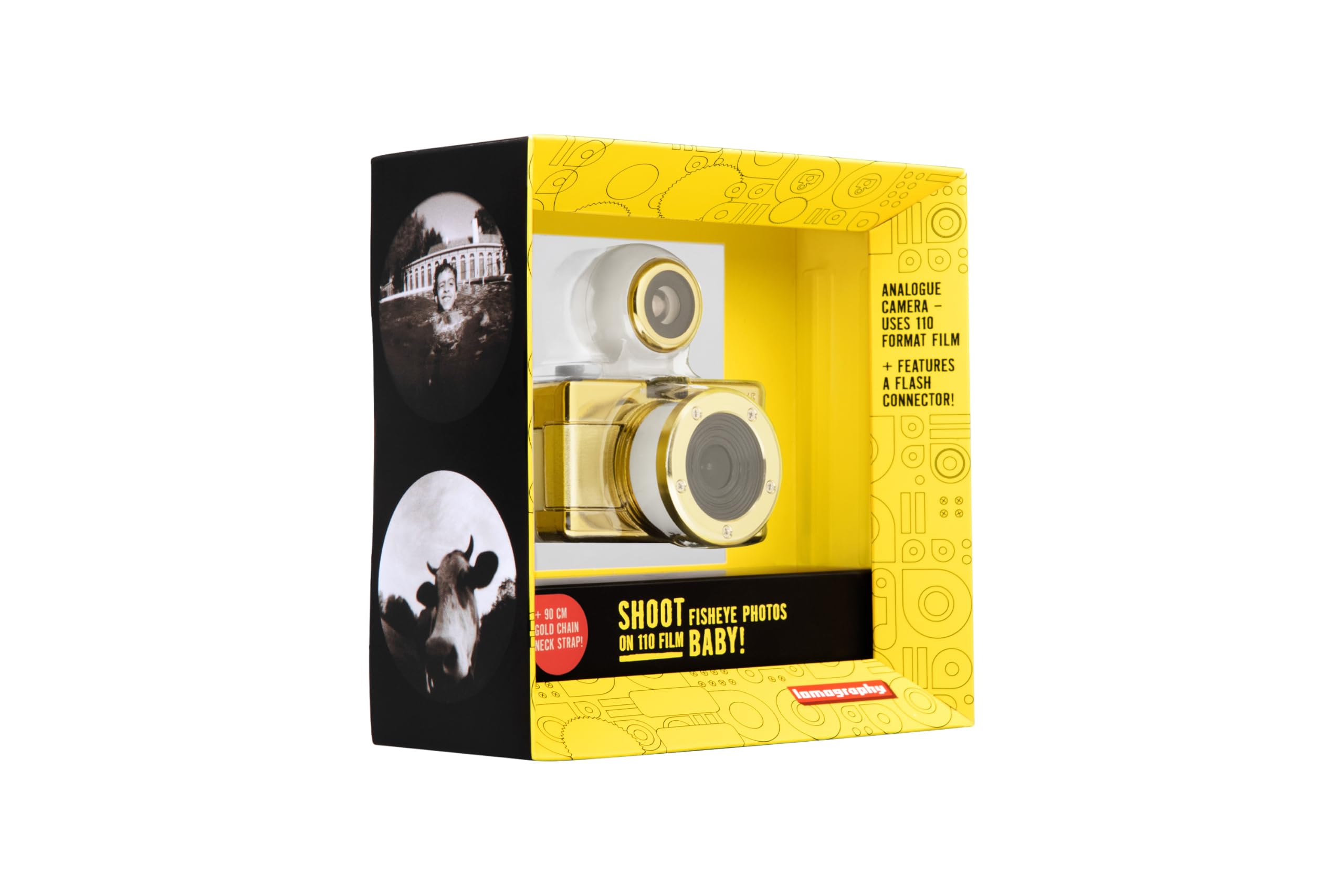 Lomography Fisheye Baby 110 Camera Gold With Chain
