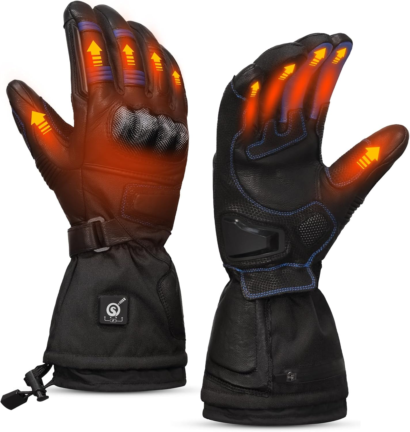 SAVIOR HEAT Heated Motorcycle Gloves for Men Women，Touchscreen 7.4V 3000mAh Rechargeable Battery Electric Gloves for Cycling Riding Snowmobile Skiing