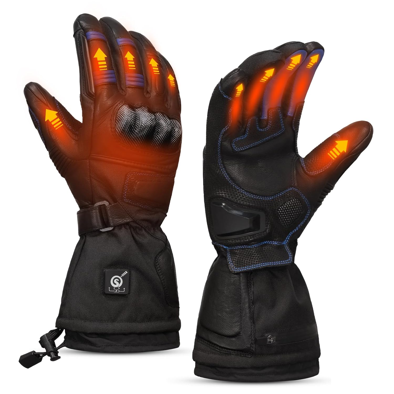 SAVIOR HEAT Heated Motorcycle Gloves for Men Women，7.4V Heating Gloves with 3000mAh Rechargeable Battery Electric Gloves for Cycling Riding Snowmobile Skiing