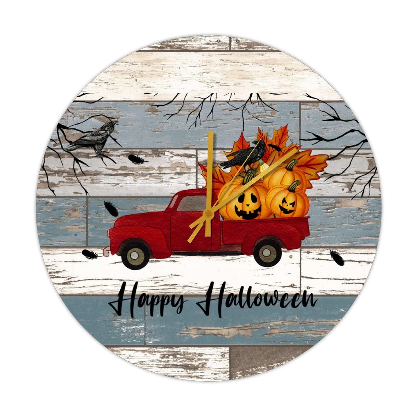 Horloge de ferme citrouille Happy Halloween pour décorer la cuisine et le salon familial