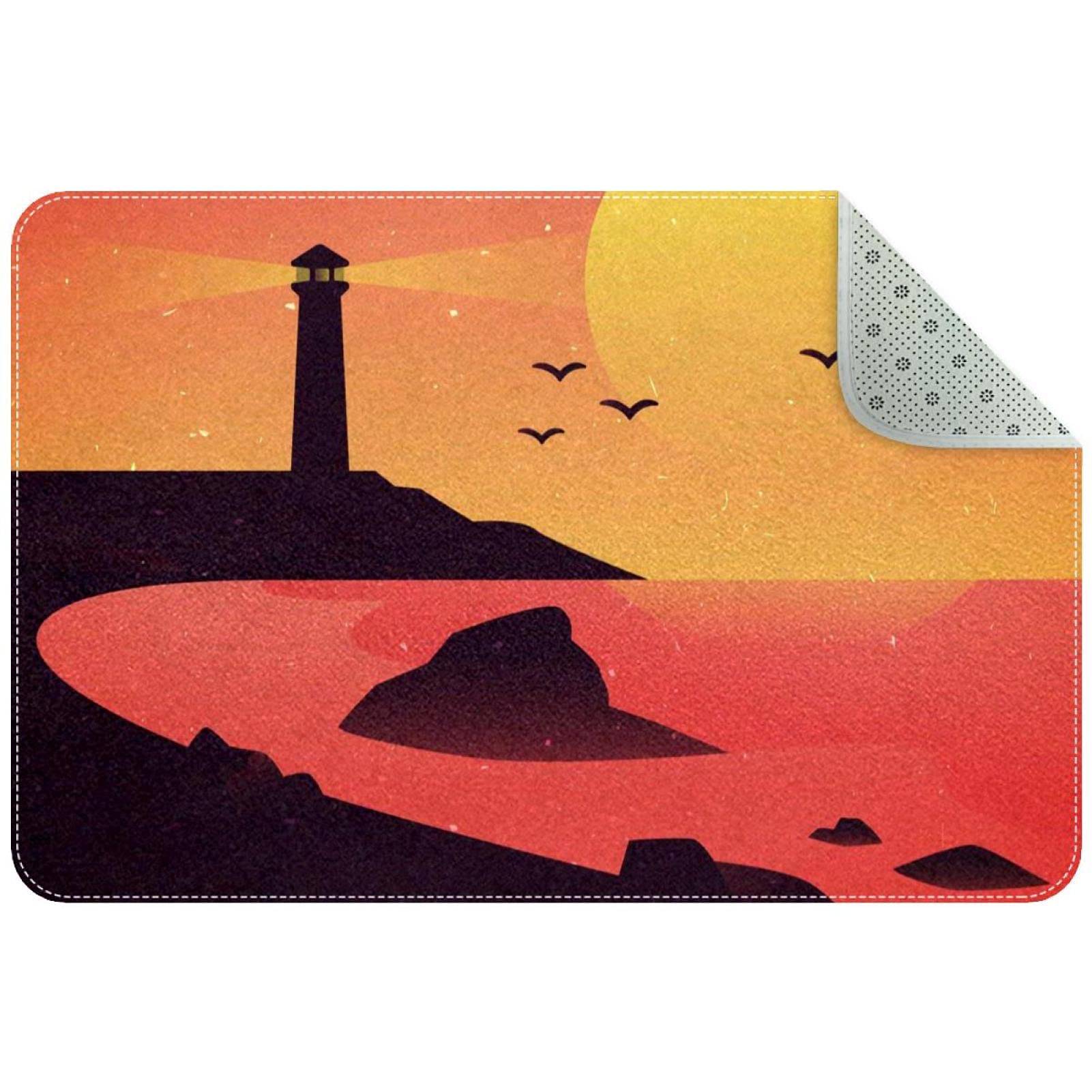 Alfombrilla Sunset Lighthouse Cove para interior y exterior, diseño acogedor